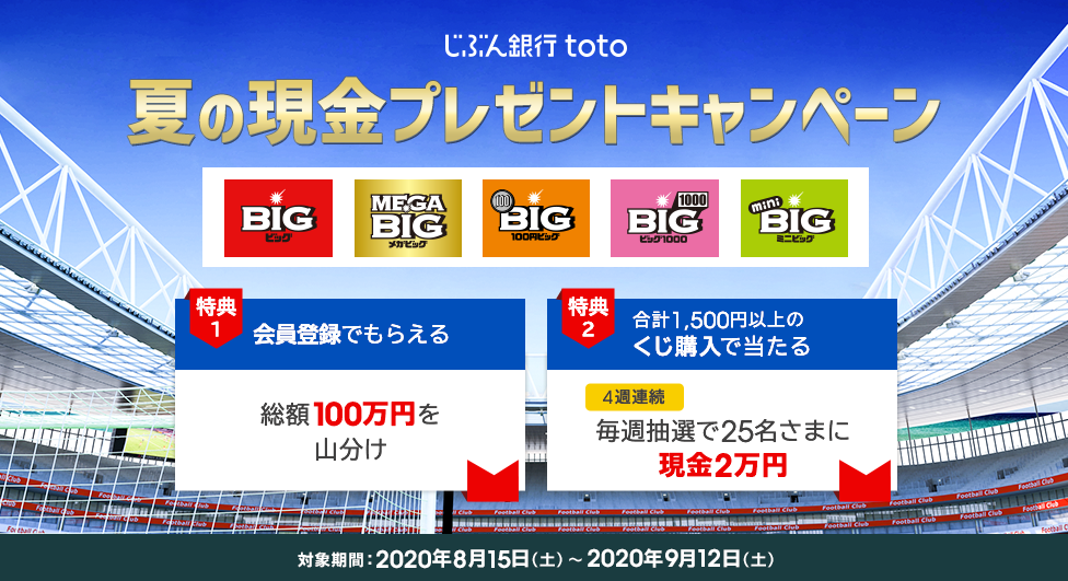 じぶん銀行toto 夏の現金プレゼントキャンペーン