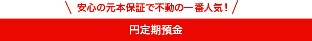 安心の元本保証で不動の一番人気!円定期預金