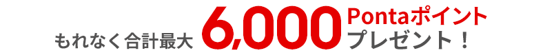 もれなく合計最大6,000Pontaポイントプレゼント！