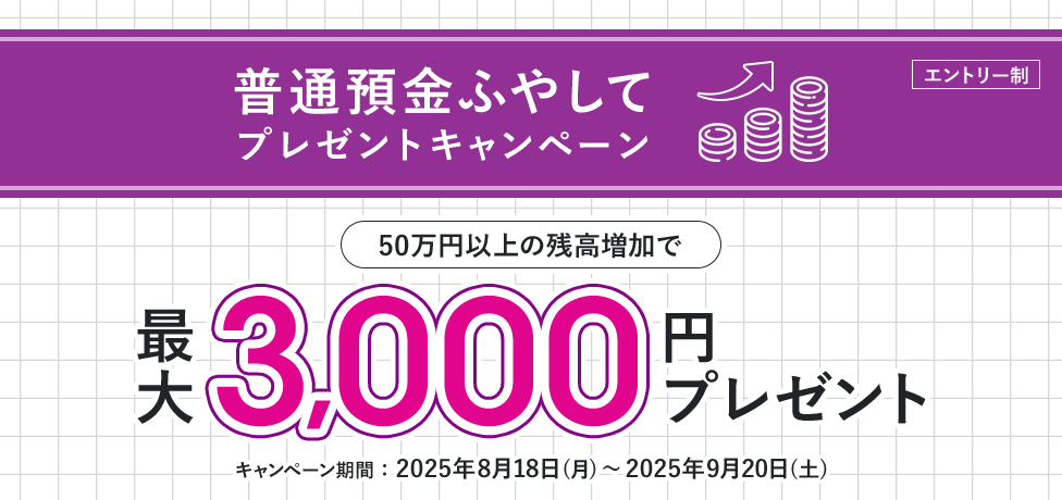 普通預金ふやしてプレゼントキャンペーン