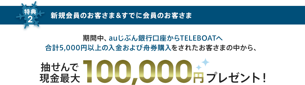 特典2 新規会員のお客さま&すでに会員のお客さま