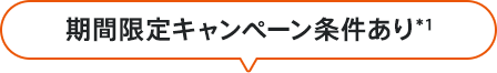 期間限定キャンペーン条件あり